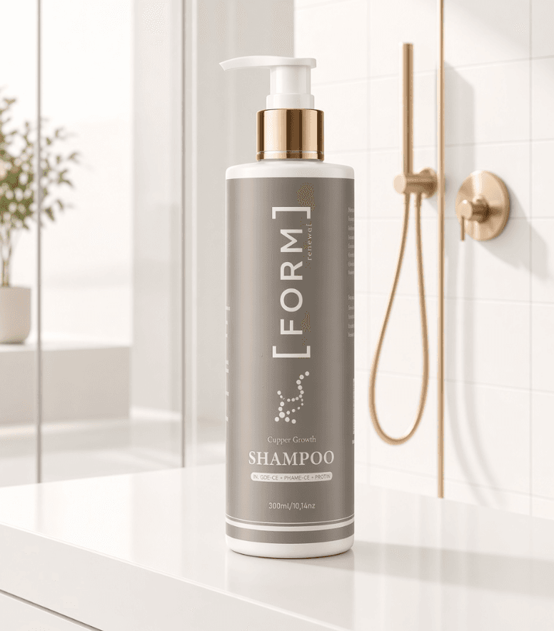 FORM Copper Growth Shampoo in bathroom