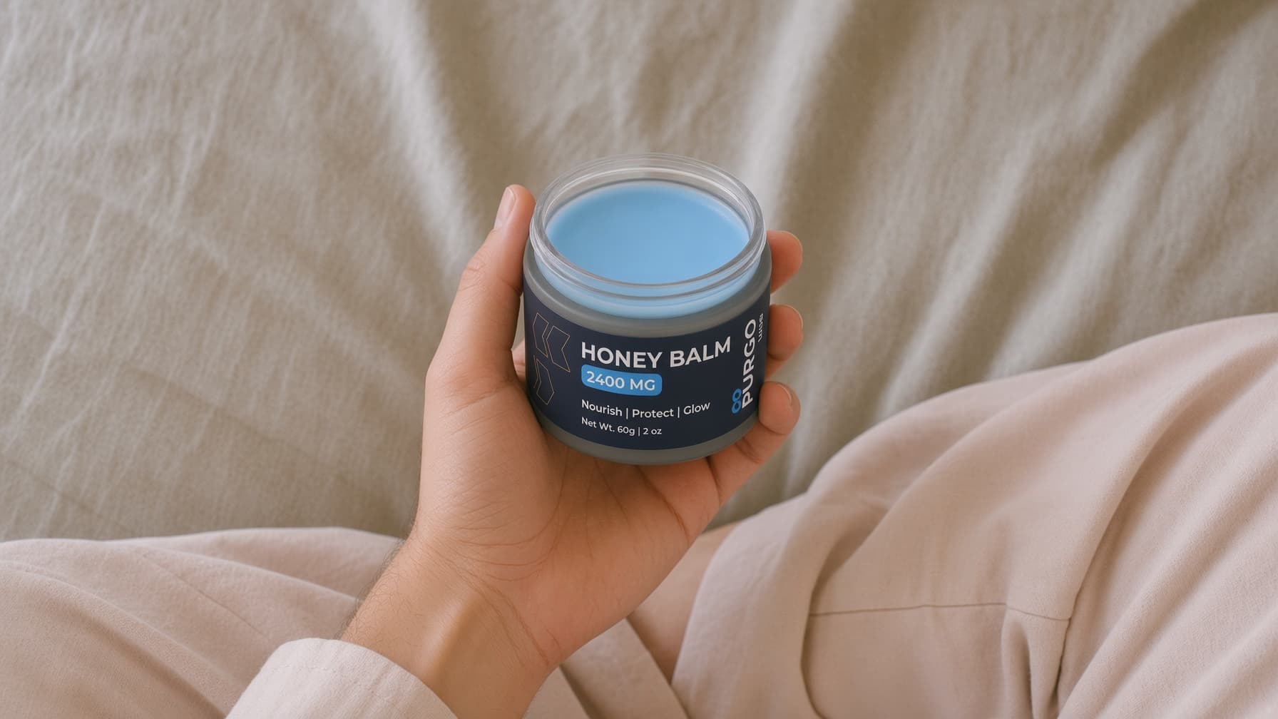 Honey Balm open jar product shot